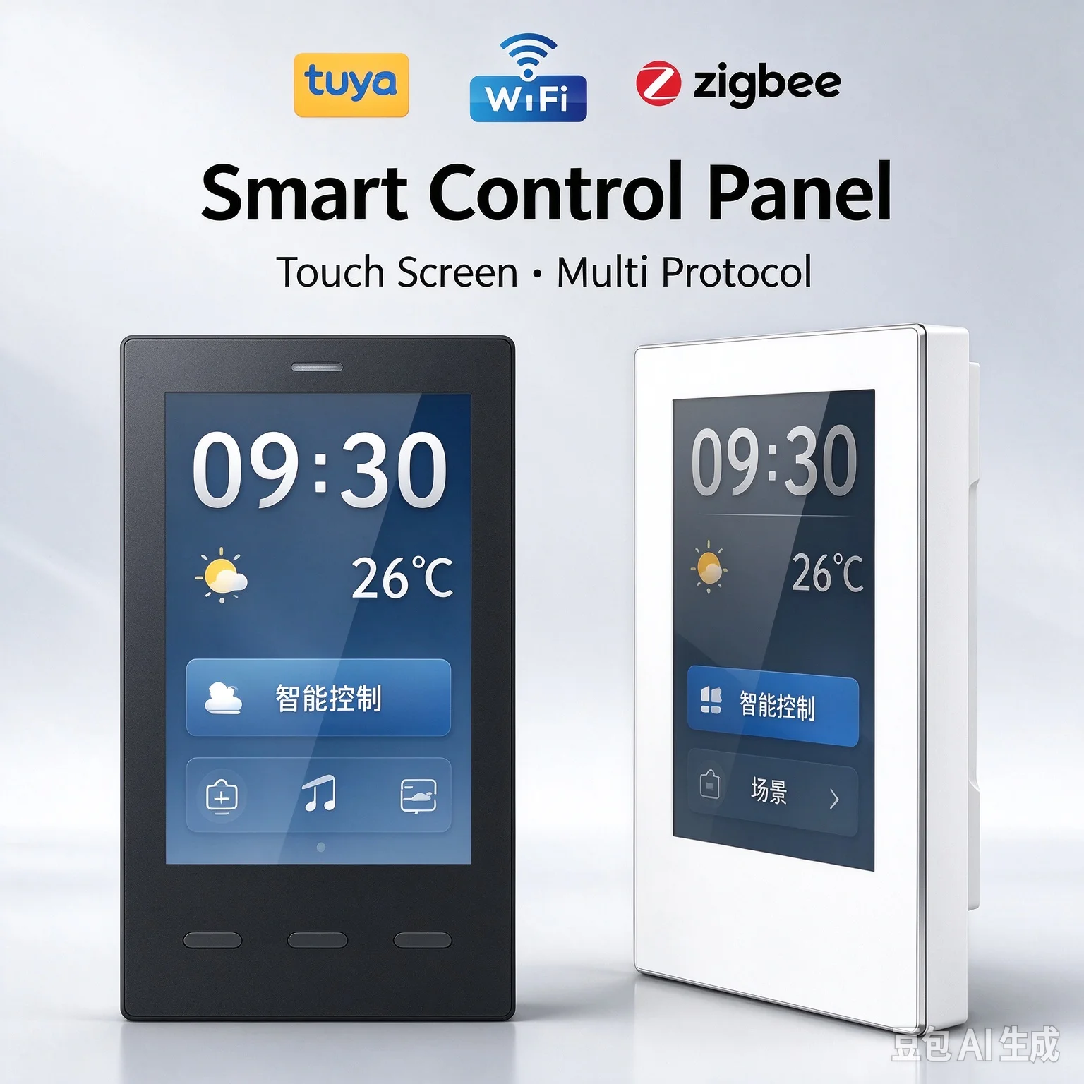 Tuya US Version 4-Inch Smart Panel Touch Wall Multi-Functional Control for Smart Home Central Touch Panel
