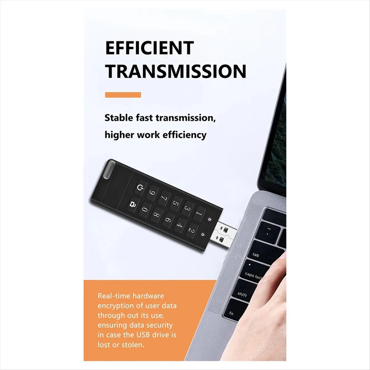 

USB-накопитель INABEZ USB 3.0 с шифрованием и повышенной безопасностью, обеспечивающий конфиденциальность и защиту, 8 ГБ