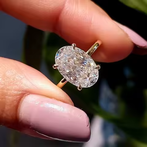 Oval Cut 925 Sterling Silver 1-3ct Moissanite Engagement Solitaire Ring for Woman Gold Plated Anniversary Gifts with Certificate