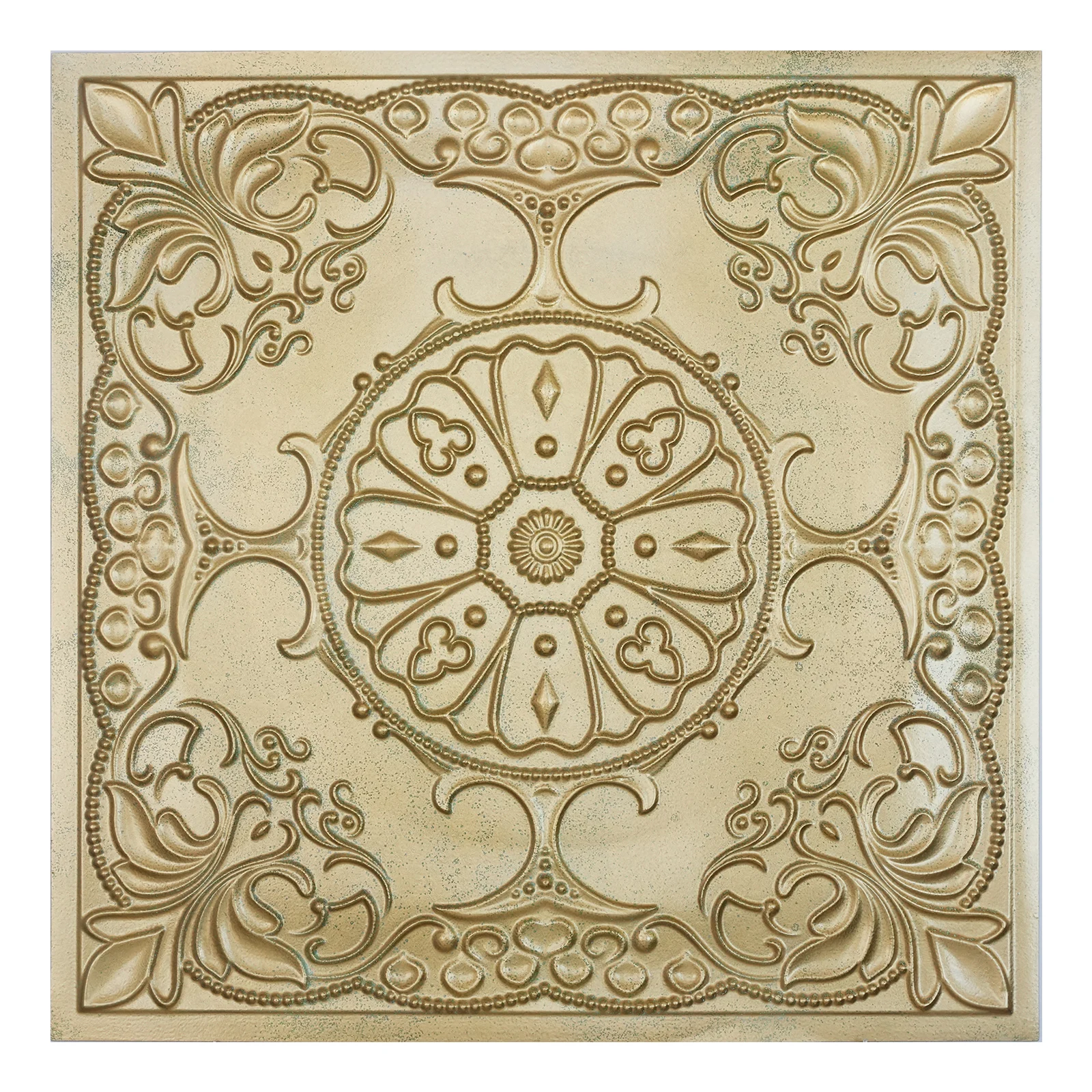 Vintage Pattern Tin ceiling Tiles Easy to Install PVC Panels for Nightclub PL71 Brass verdigris 10pcs