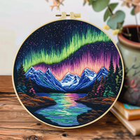 Aurora Embroidery Starter Kit DIY Cross Stitch Set for Beginner  Printed Sewing Art Craft Painting Home Decor Needle Art