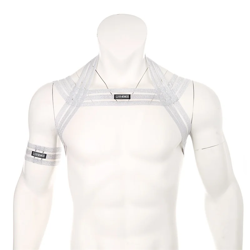 CLEVER-MENMODE Fetish Men Harness Sexy Elastic Tops Body Chest Bondage Strap Punk Rave Costumes for BDSM Sex Lingerie