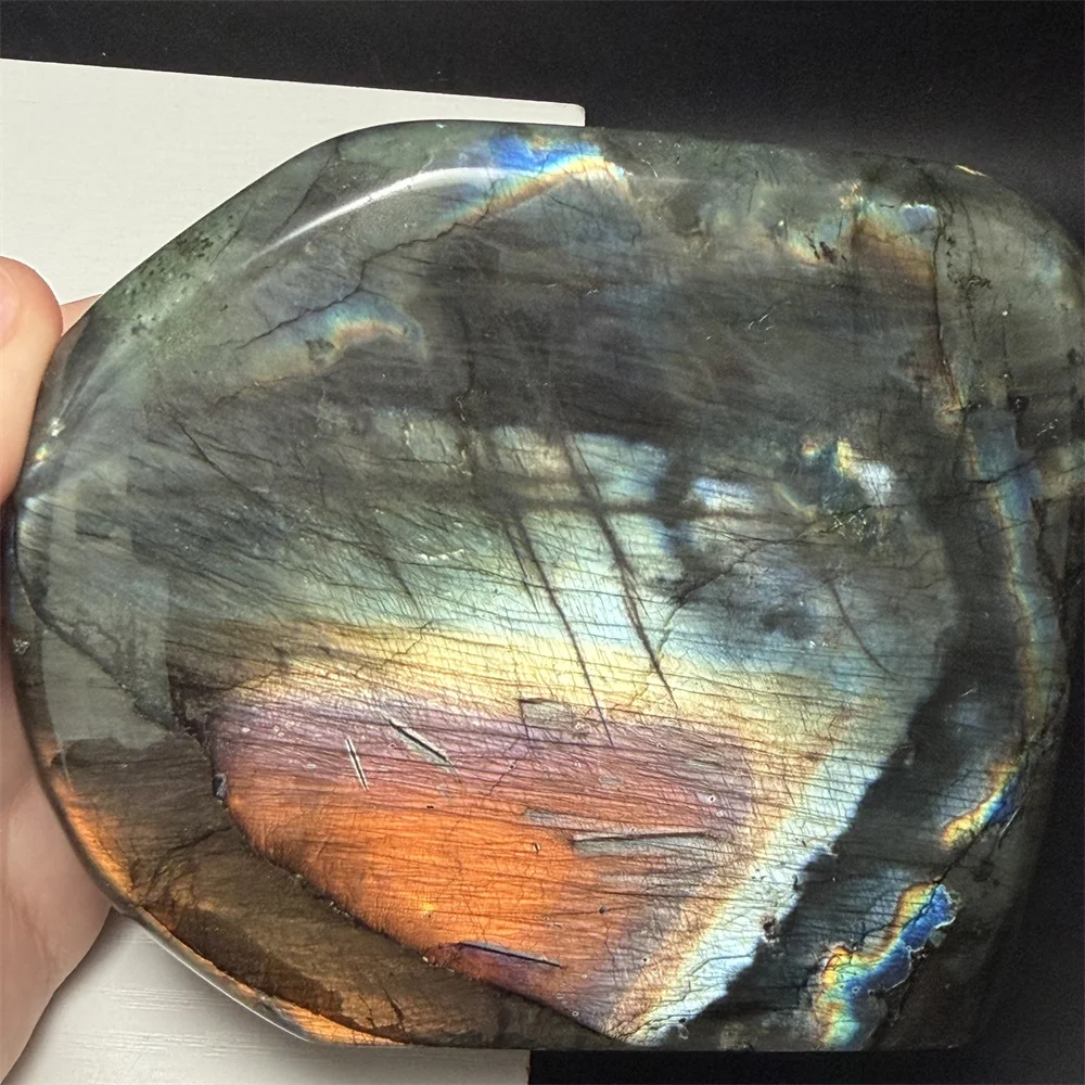 Stunning Natural Bright Yellow Light Labradorite Ornaments Huge Standing Blocks Black Body Orange Purple Light Labrador Stones