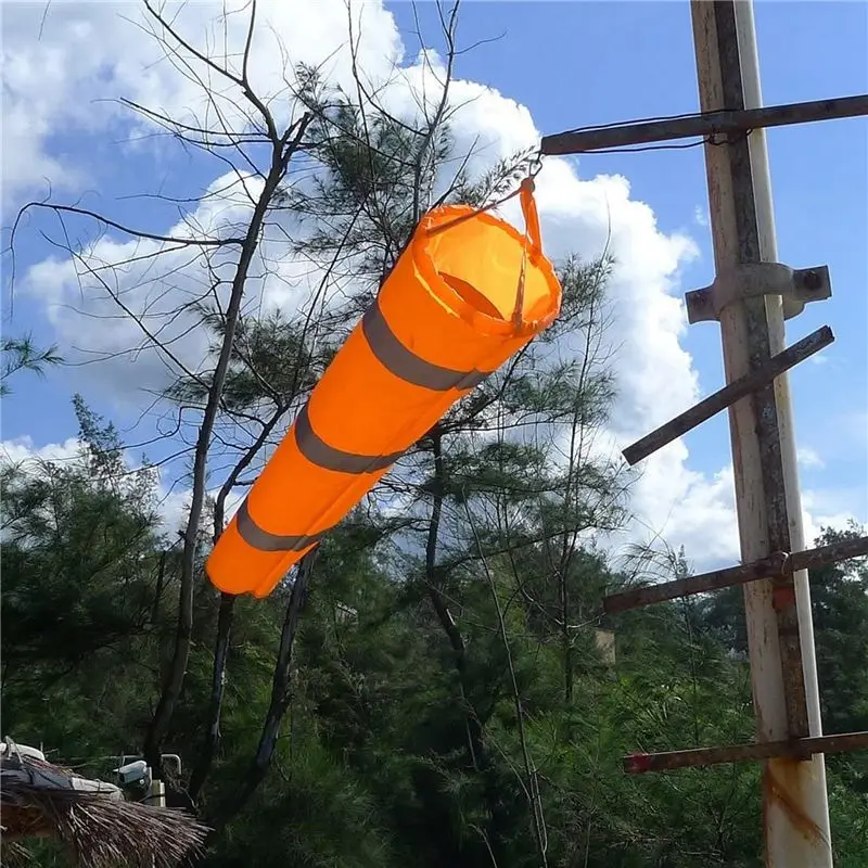 DT19-2PCS 30 Inch Windsock Wind Direction Measurement Sock Bag With Reflective Belt For Outdoors Airport Farm & Park