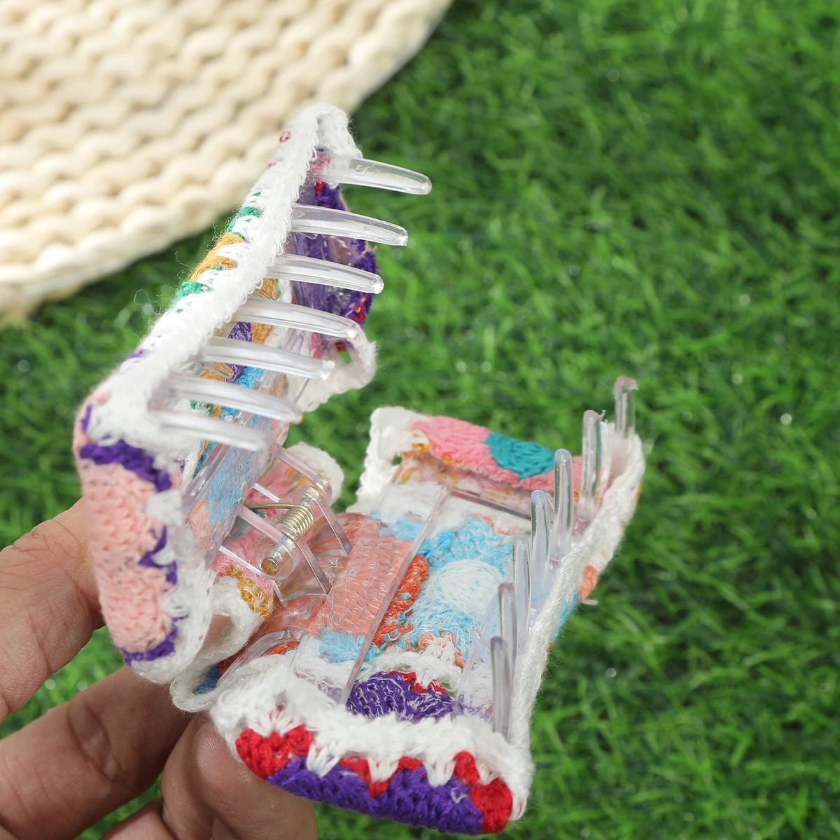 مشبك شعر أكريليك منسوج كرتوني للنساء ، عباد الشمس الكبير ، دبابيس الشعر الحلوة ، مشبك السلطعون والمخالب ، مشبك الشعر ، إكسسوارات الشعر