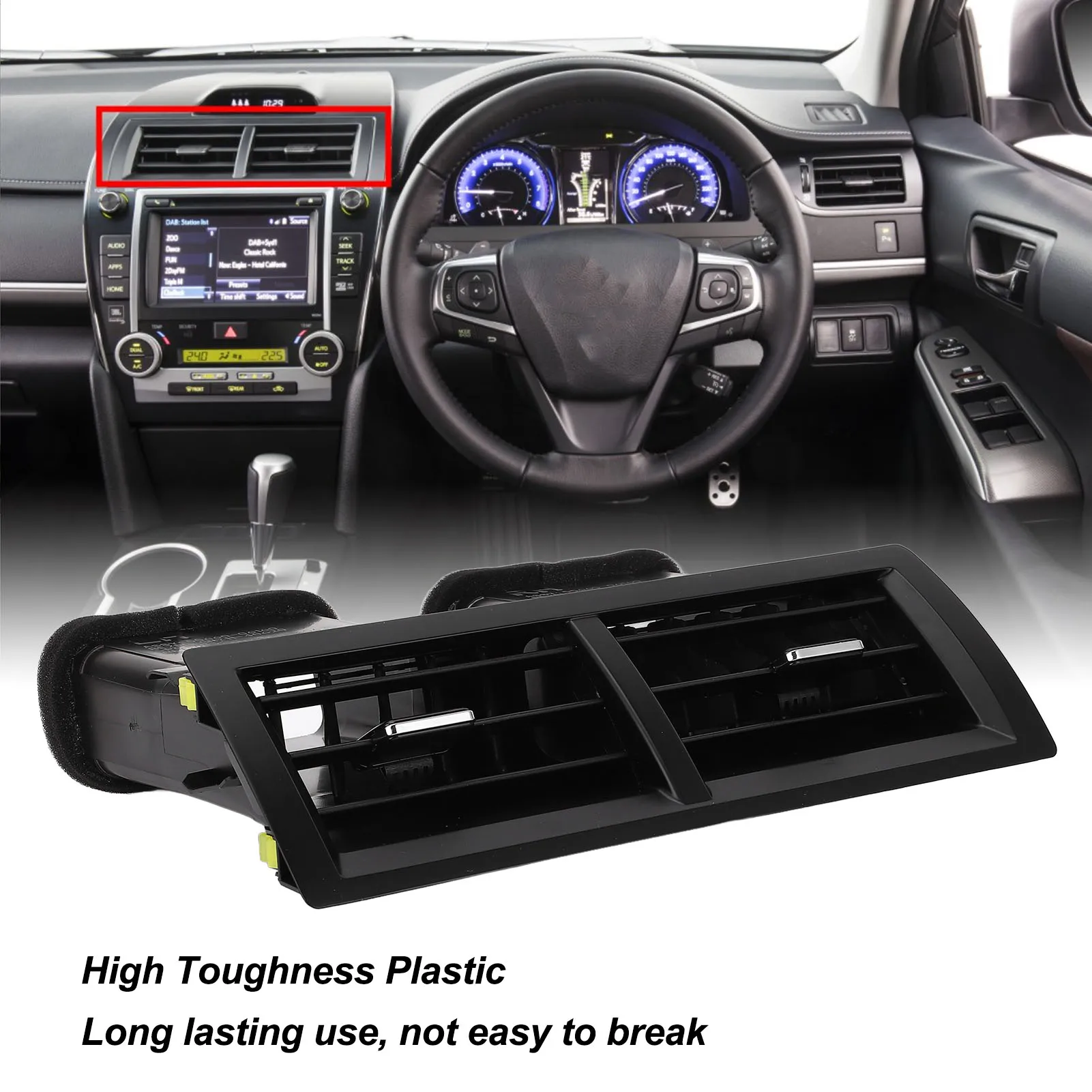 

Center Dash AC Air Vent Plastic Enhanced Airflow Dustproof 55660‑06160 AC Outlet Panel for Camry XV50 2011 to 2017