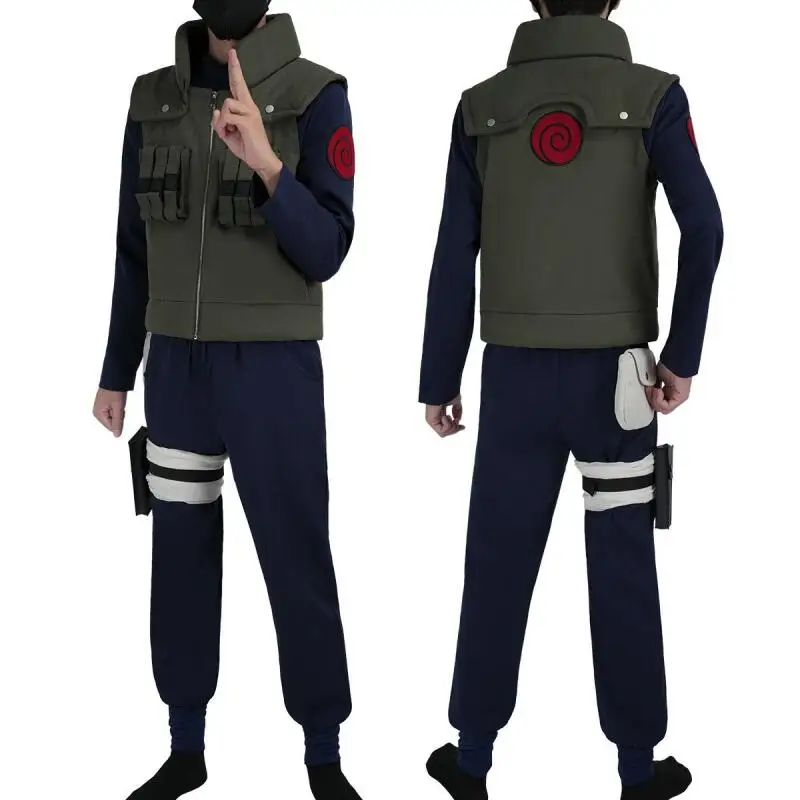 

Naruto Hatake Kakashi Cosplay Anime Props Costume Top Pants Suit 6Pcs Cartoon Comic Show Fan Holiday Gift