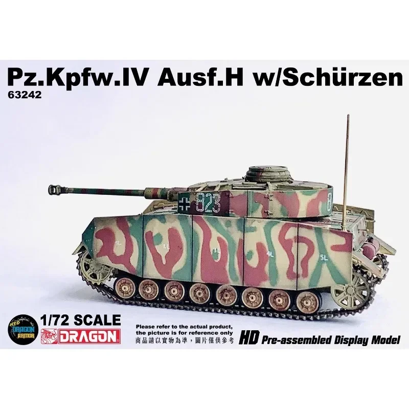 New Diecast 1/72 Scale Veyron 63242 German Panzer IV H with Side Skirt Armor 1944 Model of Finished Tracked Combat Vehicle