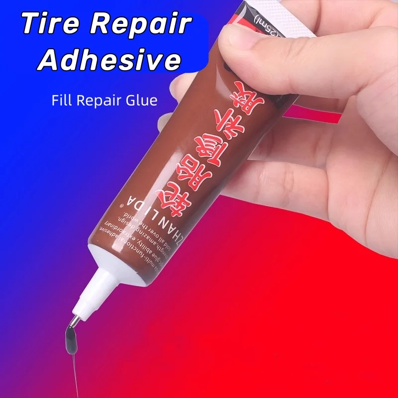 25ML Zhanlida Tire Repair Adhesive Glue Soft Black Waterproof Rubber Car Bicycle Tire Fill Glue Heat Resistance Household Tools