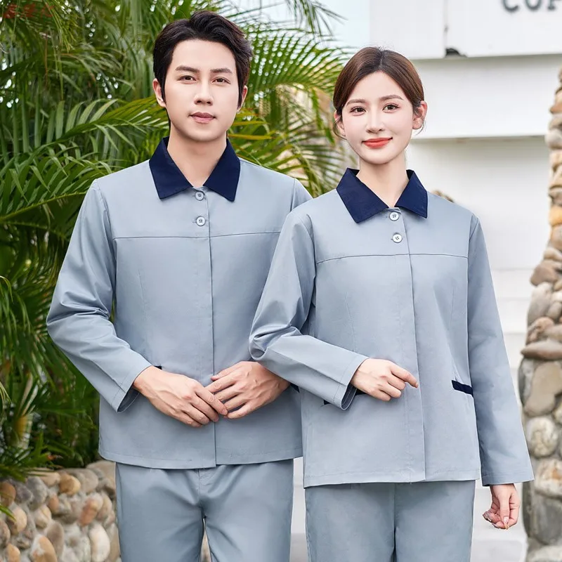 Garden Property Hospital Mall Cleaning Staff Uniform Long Sleeve Hotel Guest Room Cleaner Cleaning Uniform Set