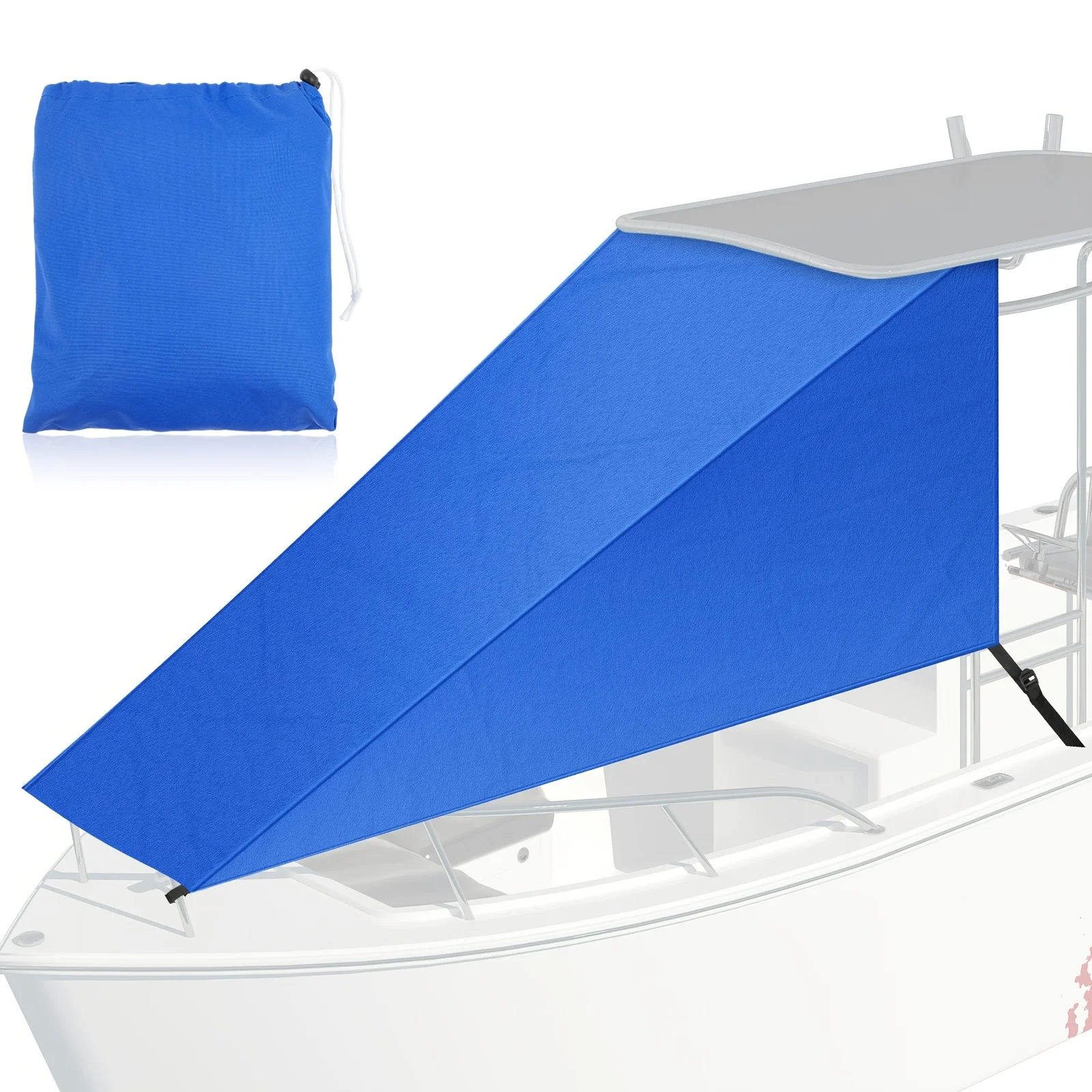 

Length 9' X Width 10' T Top Bow Shade for Boat UV Protection 600d Oxford Cloth Boat Canopy Waterproof Navy Tent Sun Shade Extension for Hot Cloudless Day