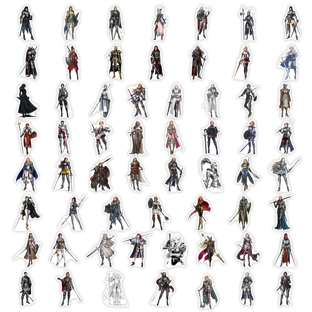 Japanese Game Female Samurai Stickers Pack Waterproof Decorative Vinyl Decals for DIY Scrapbooking Junk Journal Laptop Bottle view 6
