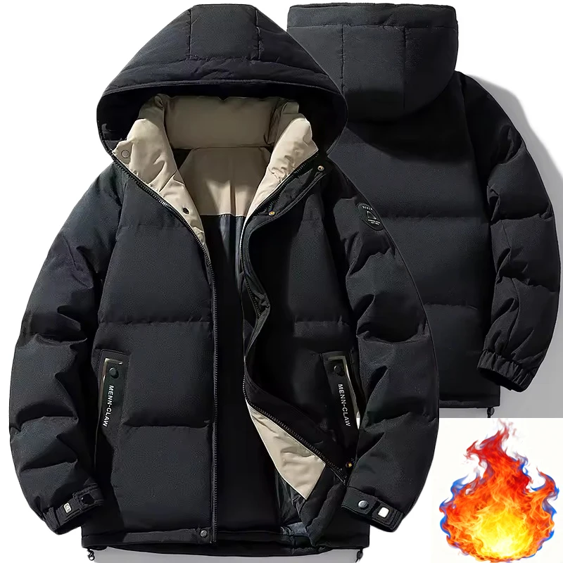

2025 Men's Thermal Winter Jacket, Work Hooded Coat Thicken Warm Parka, Windproof Outdoor Snow Jacket