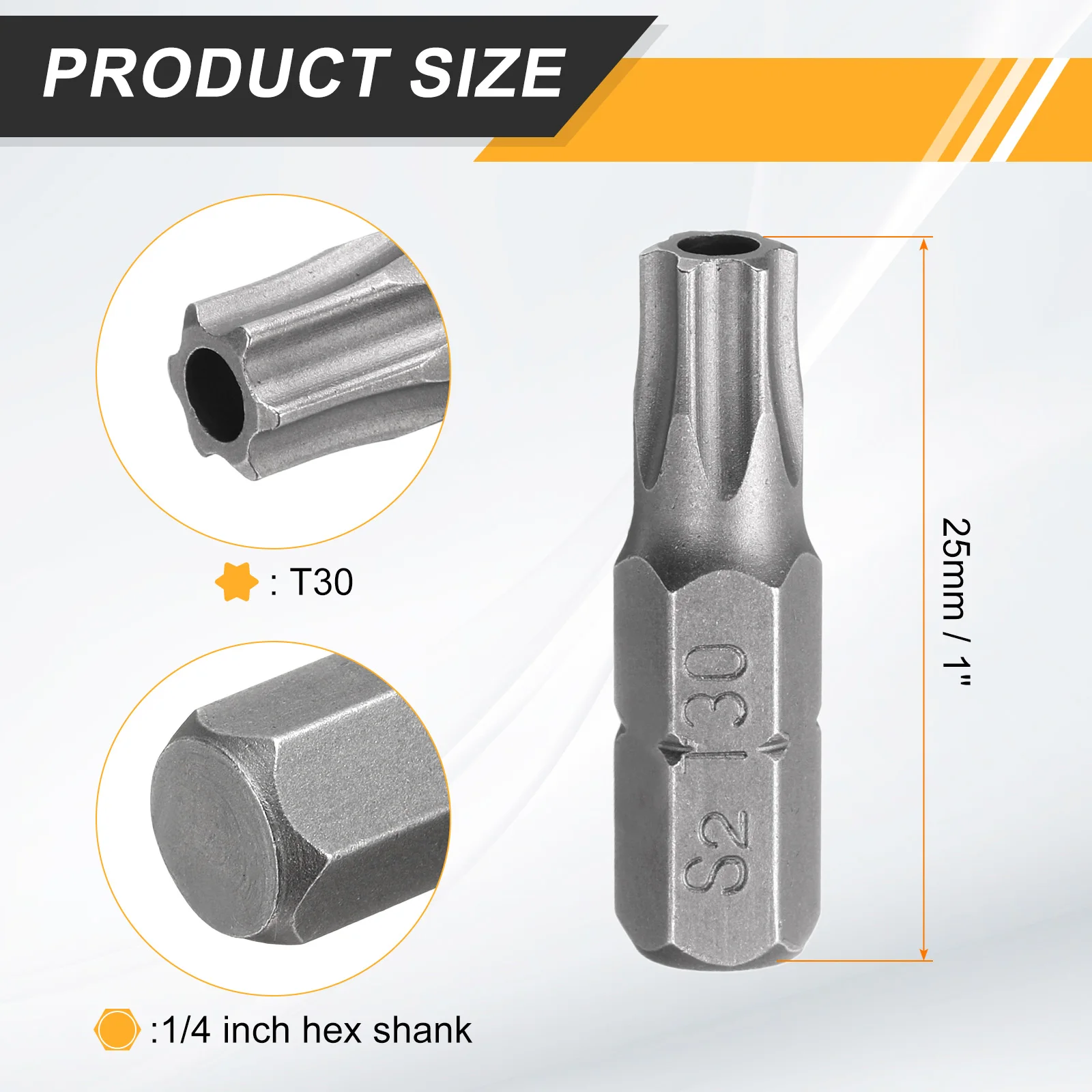 2/5/10 stuks T6 T8 T10 T15 T20 T25 T27 T30 T40 Torx schroevendraaierbits 1/4" zeskant schacht 25mm S2 sterkop zeskant beveiligde schroevendraaierbits