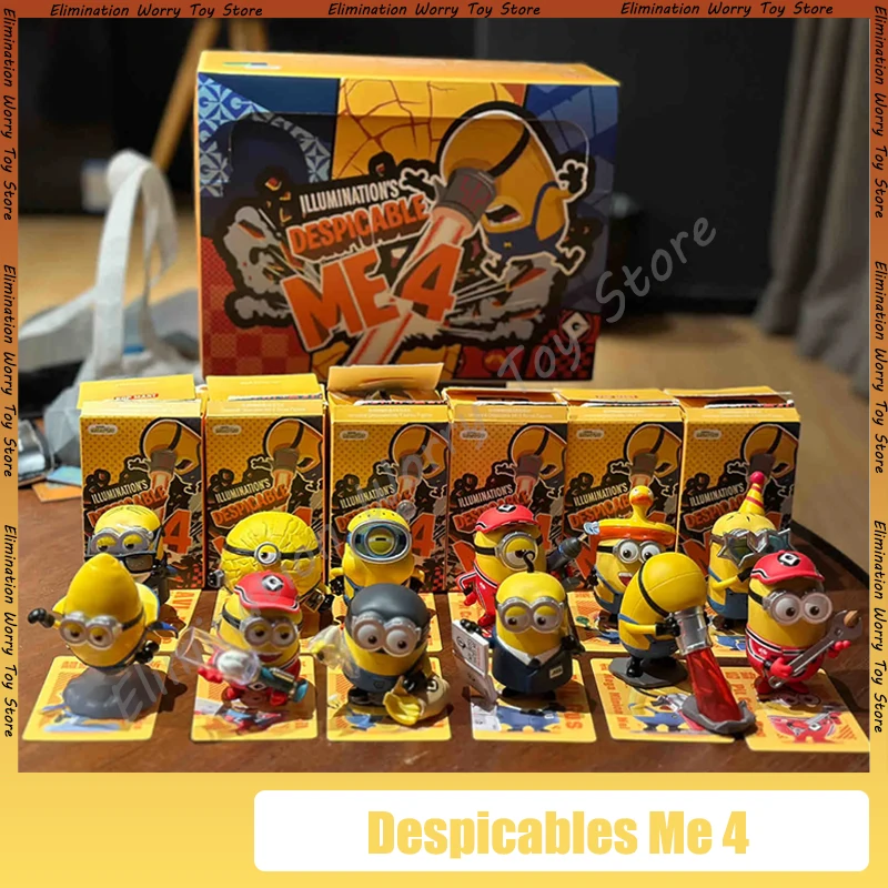 Despicables Me 4ตุ๊กตาอะนิเมะ minion ตุ๊กตาขยับแขนขาได้น่ารักทอมรอนกัส PVC ประดับวันเกิดคริสต์มาสของขวัญสำหรับของเล่นเด็ก