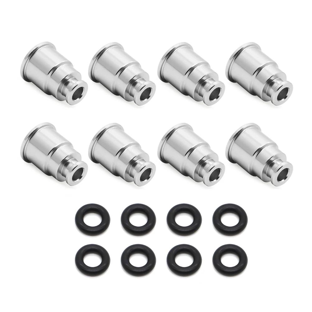 For LS2 TO LS1 Intake or LS3 To Truck 8PCS Fuel Injector Adapter Spacer Short Intake injector extender adapter Hat Car Top Cap