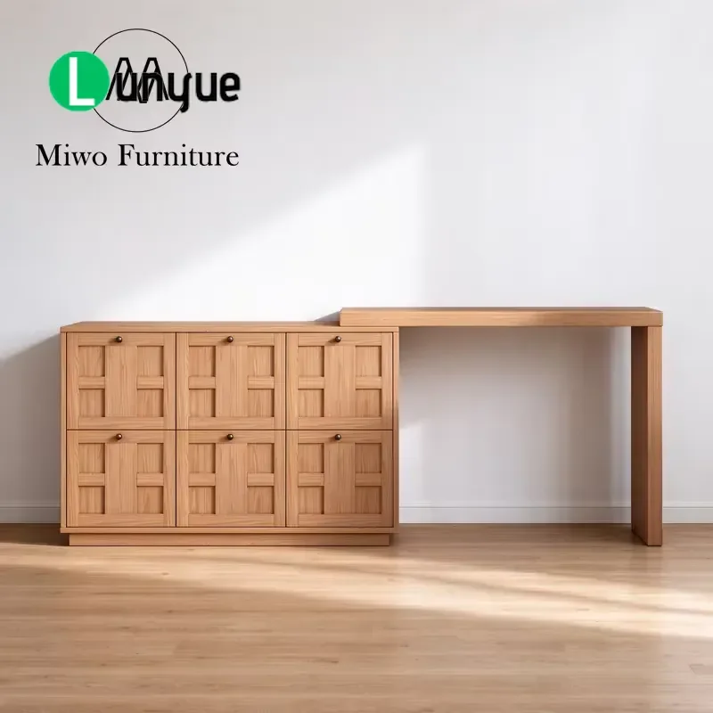 Modern Wooden Dresser with Chest of Drawers Extended Layout Makeup Vanity Table Bedroom Furniture Storage Cabinet Home Decor