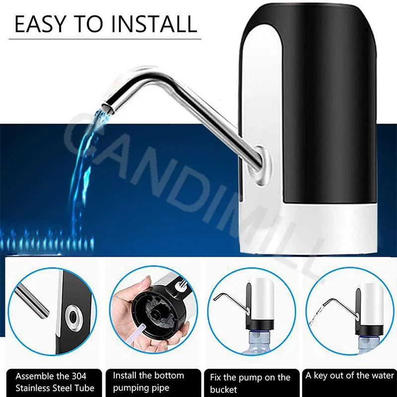 Portable Automatic Water Bottle Pump Dispenser Mini Electric Drinking Water Treatment Appliances USB Charging Home