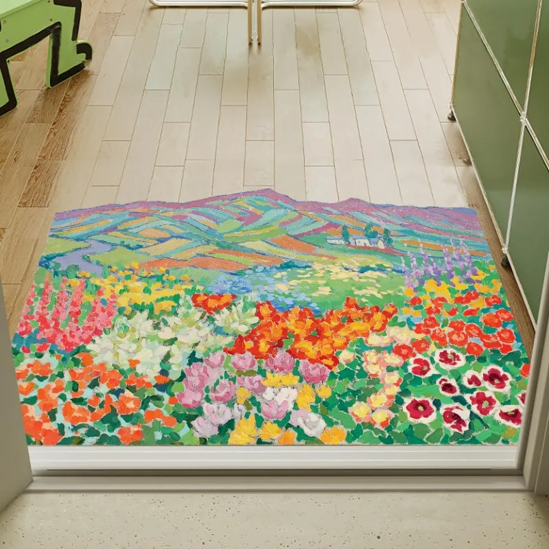 

Домашний несмываемый напольный коврик в стиле ретро, водопоглощающий, нескользящий и противоскользящий вход для ног, грязеотталкивающий и