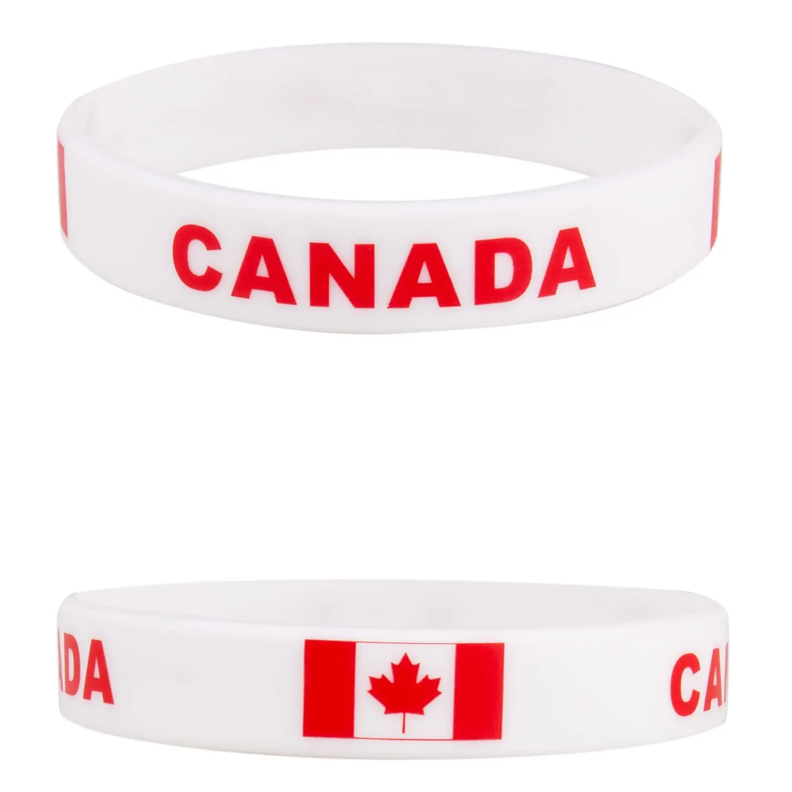 2pcs Canada Flag Silicone Bracelets Sport Game Wristbands Canadian Wrist Strap for Men Women Rubber Band Fashion Accessories