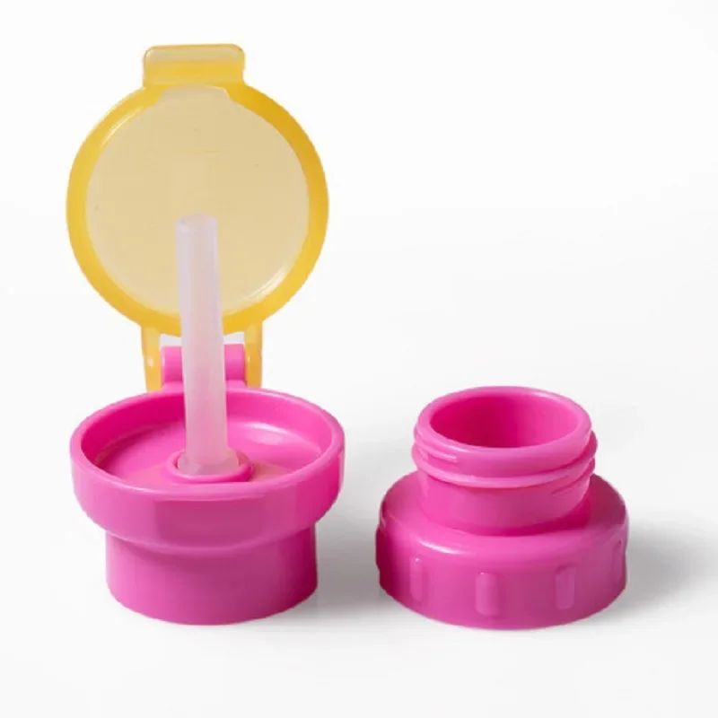 Kids Water Bottle Cap Spill Proof Juice Soda Water Bottle Twist Cover Cap with Straw Safe Drink Straw Sippy Cap Feeding for Kid