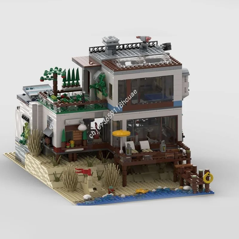 1863 pz MOC Beach House The Dune Creatored Modello Building Blocks Assemblare FAI DA TE Idea Creativa Giocattolo Mattoni Regalo Di Natale Di Compleanno