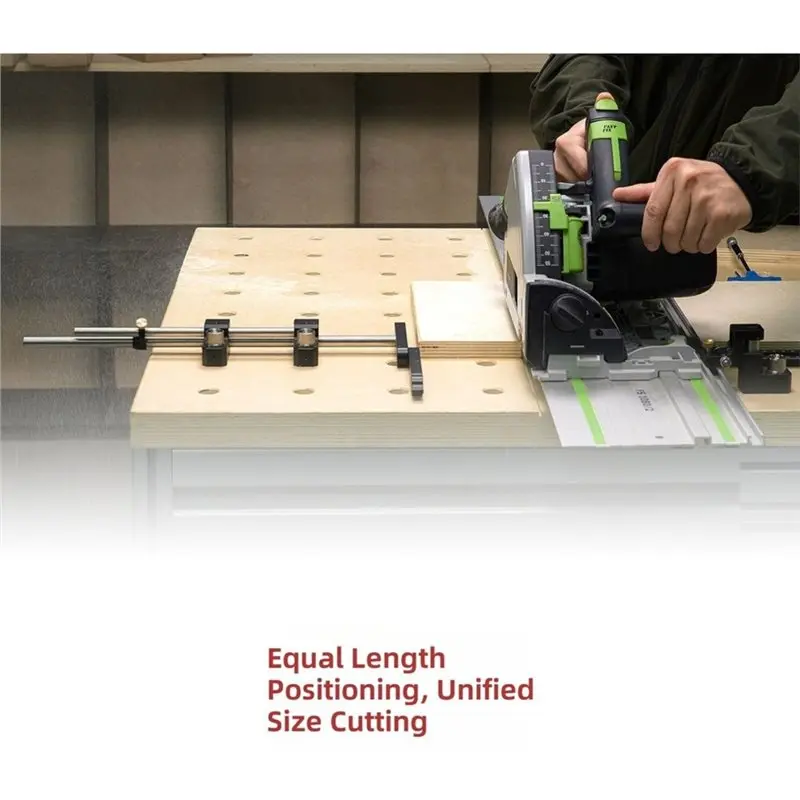 A02M-For Woodworking Fixed-Length Cutting Track Stop Adjustable Repeat Stop With Scale For Woodworking Tables And Track Saws