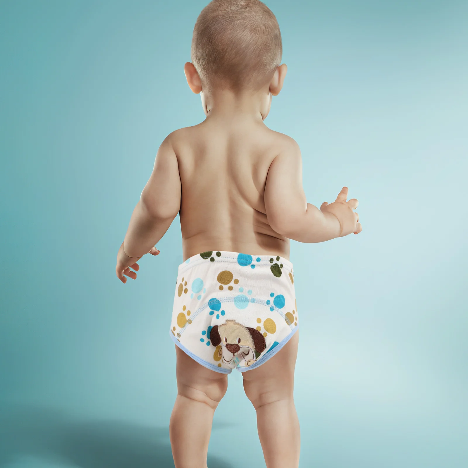 6 szt. Majtki treningowe dla maluchów, miękkie, wodoodporne, wielorazowe pieluchomajtki do nauki korzystania z nocnika dla dziewczynek, rozmiar M, uroczy wzór z kreskówką