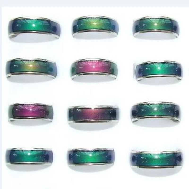 Wholesale 100pcs 6MM Mood Rings MAGIC EMOTION FEELING MOOD RING CHANGING COLOR Rings For Men and Women