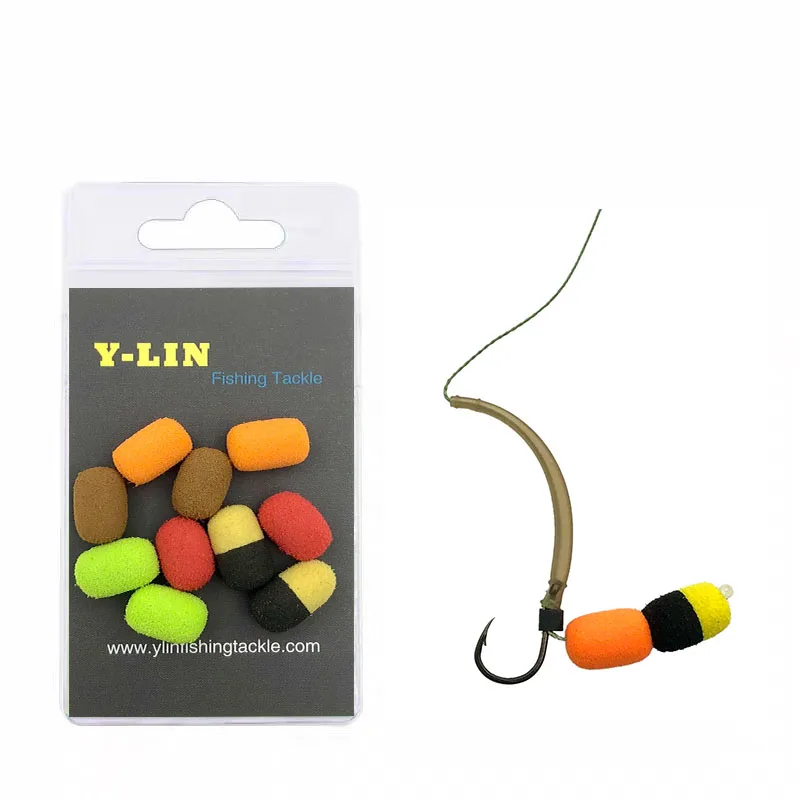 10pcs/pack Carp Fishing Bait Foam Boilie Pop Ups Hook Fish Baits Mix Color Cylinder 8mm Zig Rig Foam Terminal Tackle