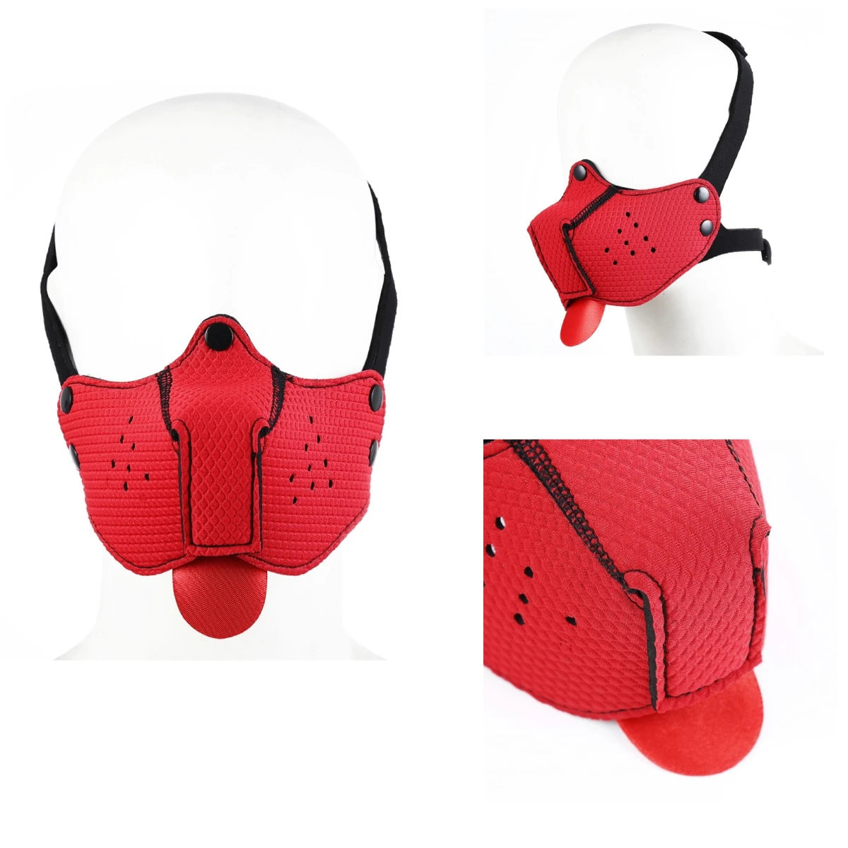 Sexy Role Play Costumes of Men Women Puppy Cosplay Games Headgear Half Face Fetish Mask for Halloween Puppy Party Accessories