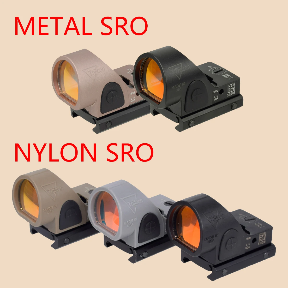 Tactical Trijicon RMR SRO Red Dot Sight Reflex Scope Optics Riflescope For Glock 17 19 MOS Airsoft Weapons AR15 20mm Rail
