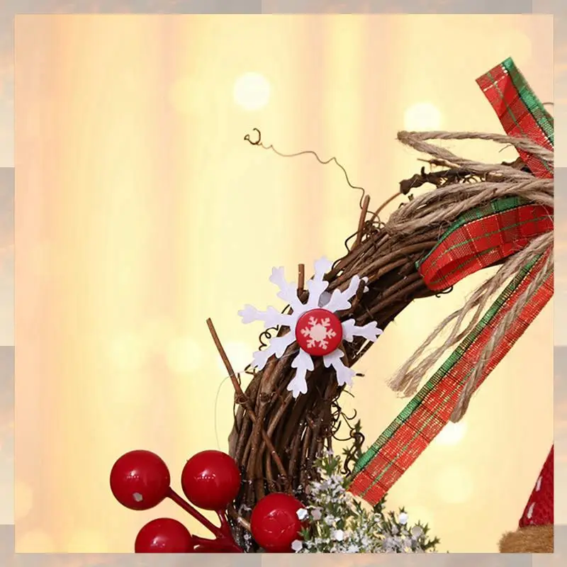 

Flash Trend 3X Artificial Christmas Wreath For Front Door Wall Window Farmhouse Home Decoration, Snowman(Small)