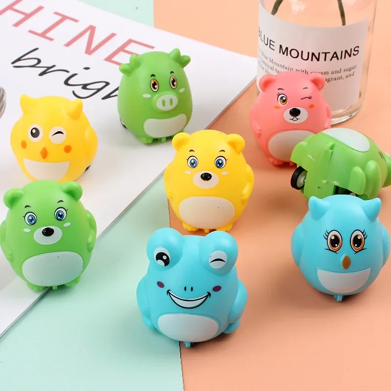 5Pcs Cartoon Mini Animal Aircraft Model Toys Cute Expression Pet Car Children's Educational Toys Kids Fun Holiday Birthday Gift