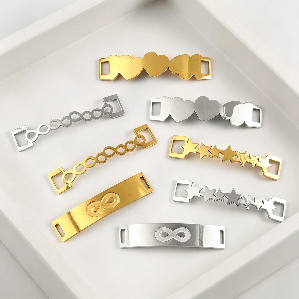 Goldfarbenes Personalisiertes DIY-Armband mit Italienischem Charm aus Edelstahl, Zerlegbar, Modeschmuck für Damen und Herren – Detail 4
