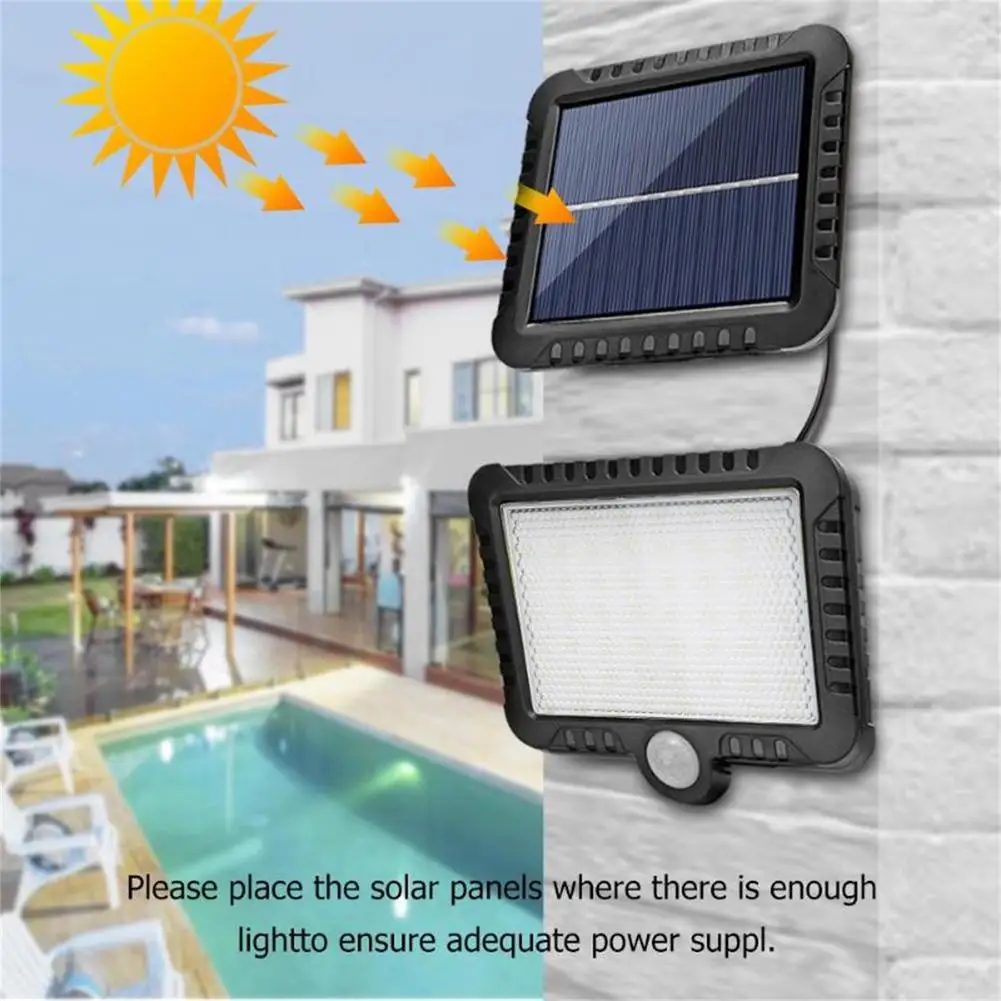 100/120 Cob Led Solar Light Garage Veiligheidslicht Buitenverlichting Pir Bewegingssensor Tuindecoratie Zonne-Wandlamp Schijnwerper