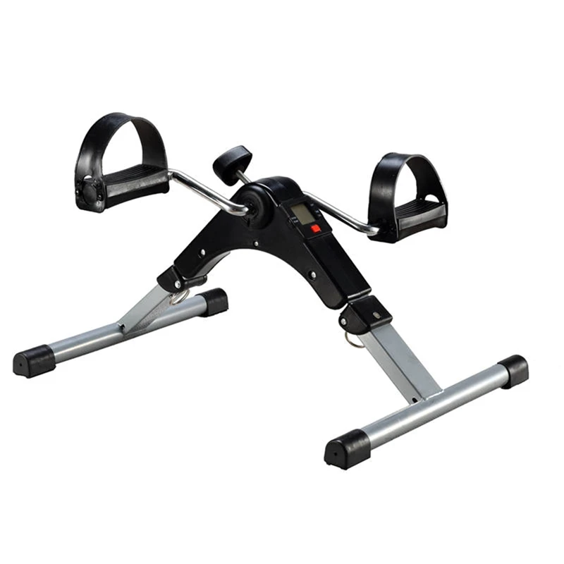 Foldable Mini Bike Fitness Equipment Stationary Bike Leg Trainer For The Elderly Rehabilitation Bike Leg Trainer Durable Black