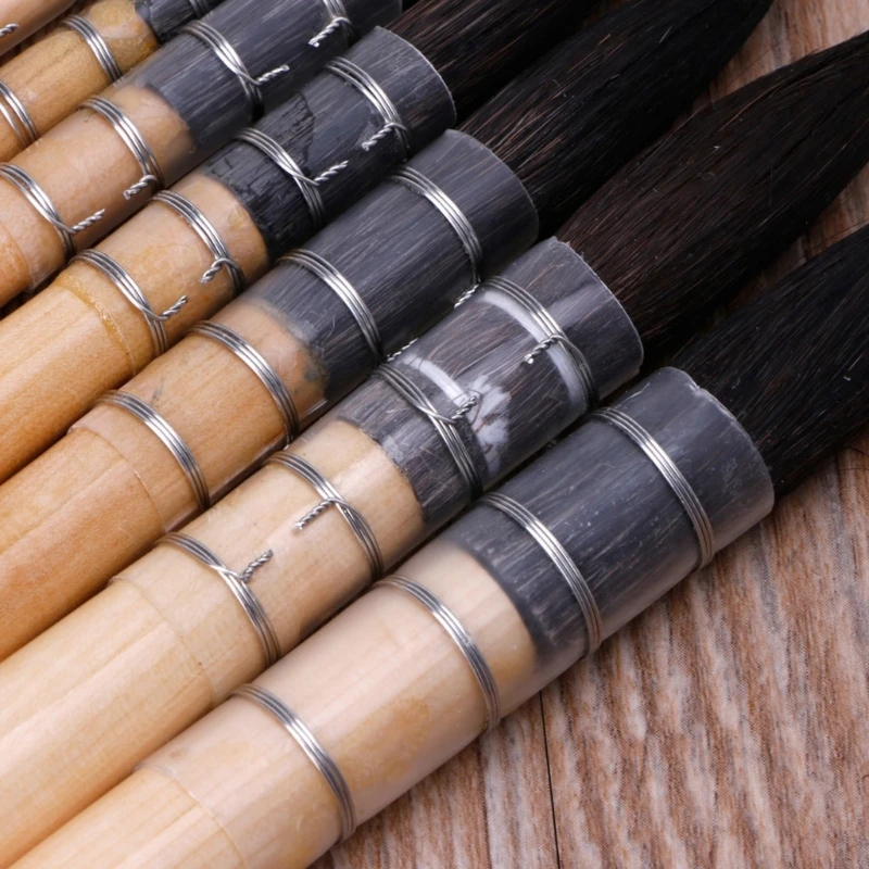 E9LB Беличьи волосы Художественная кисть для рисования Ручка для каллиграфии Стационарная для акварельной живописи