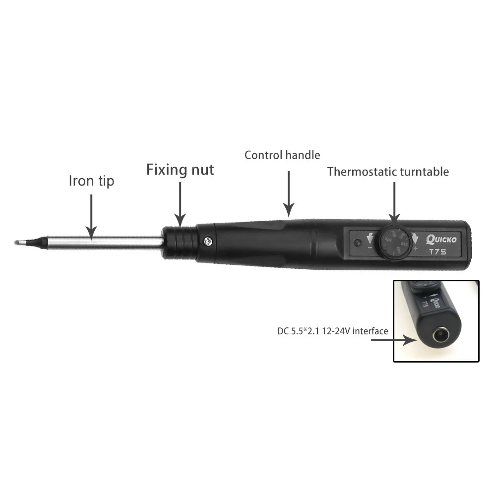 T75 Smart Electric Soldering Iron PD/DC 100W Adjustable Constant Temperature Fast Heat Portable Soldering Iron Station Kit