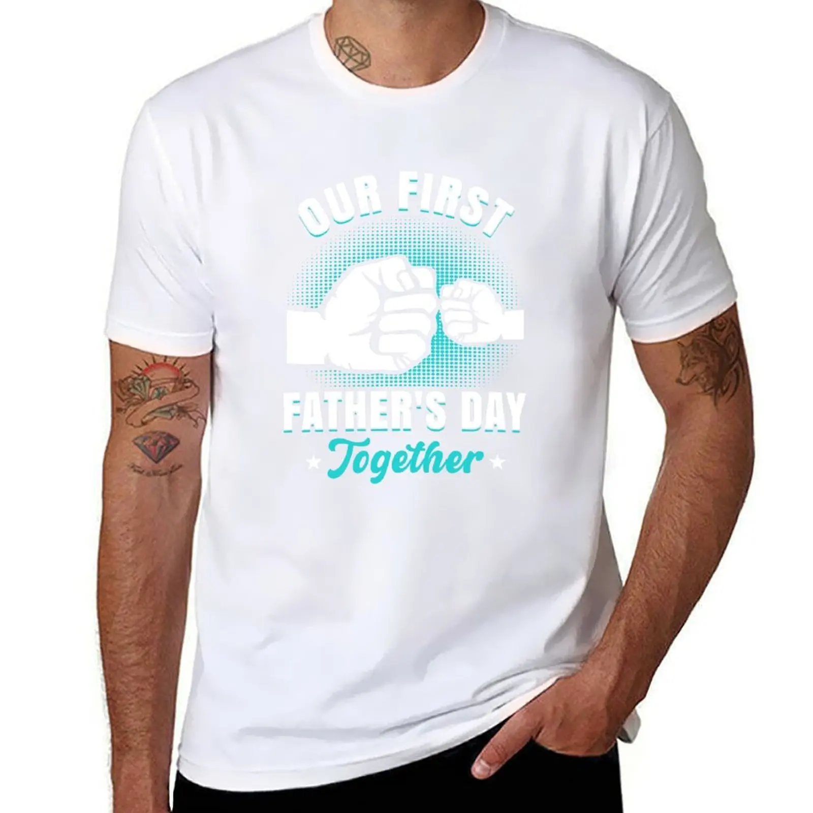 

Our First Fathers Day Together 2024 T-Shirt funny t shirts cotton t shirts for man graphic funny T-Shirt