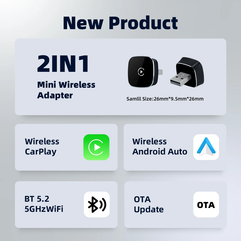 EKIY 2in1 اللاسلكية CarPlay دونغل اللاسلكية أندرويد السيارات محول AI صندوق ذكي سيارة أنظمة ذكية للسيارة مع السلكية CarPlay #2