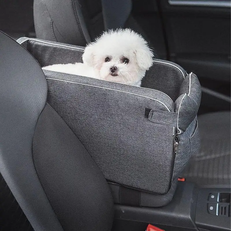 Center Console Dog Car Seat Armrest Booster Seat Portable Armrest Booster Seat Non-slip Dog Protection Seat With Cooler Mat For