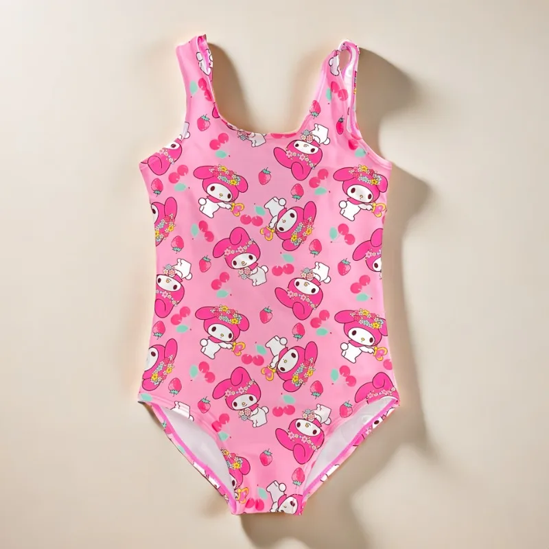 Sanrio Melody Swimsuit Children's Hot Spring Vacation Swimsuit Tight Fitting Clothes Elastic and Cute