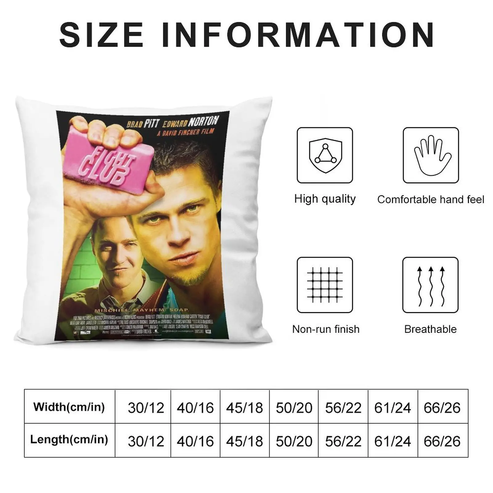 fight club 1999 star Throw Pillow christmas supplies Cushions Home Decor christmas decorations for home 2025 pillow