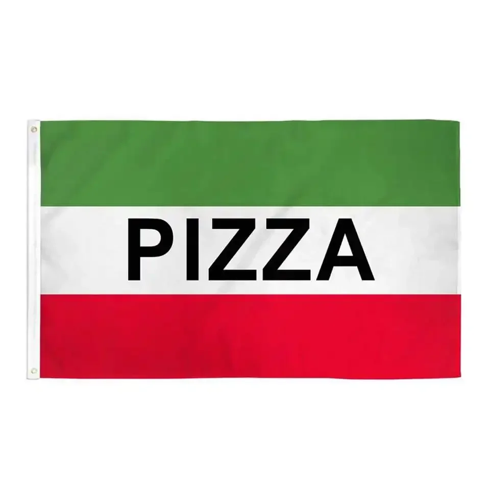 Italian Pizza Flag 3x5 Ft Pizzeria Banner Outdoor Decor with Two Metal Grommets 90x150cm Polyester