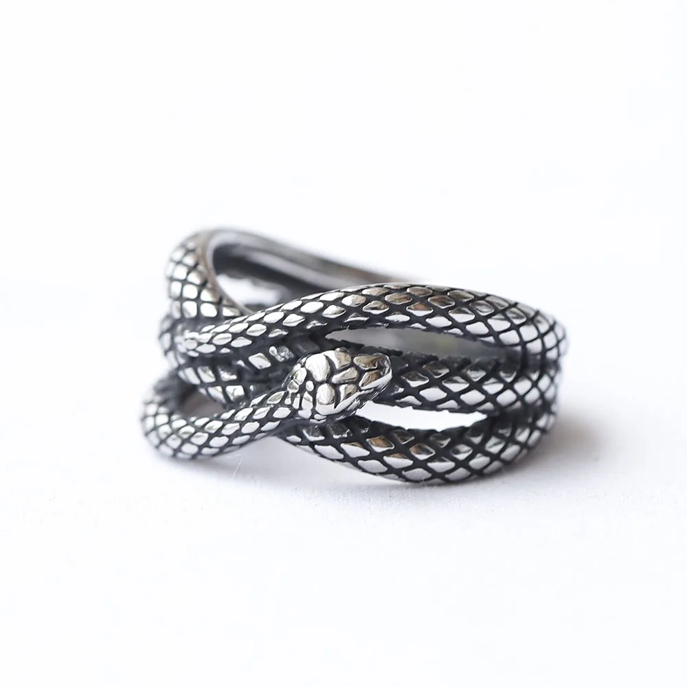 2024 New Good Detail Men\'s Punk Rock FASHION Ring With 3D Snake Gothic Style 316L Stainless Steel Biker Anel Movie jewellery