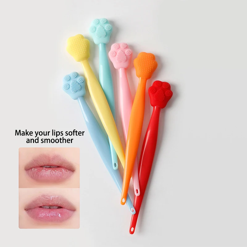 1 pz Zampa di Gatto Double-sided Lavaggio Viso Spazzola In Silicone Esfoliante Naso Pulito Spazzole Per La Rimozione di Comedone Strumenti Con Testa di ricambio