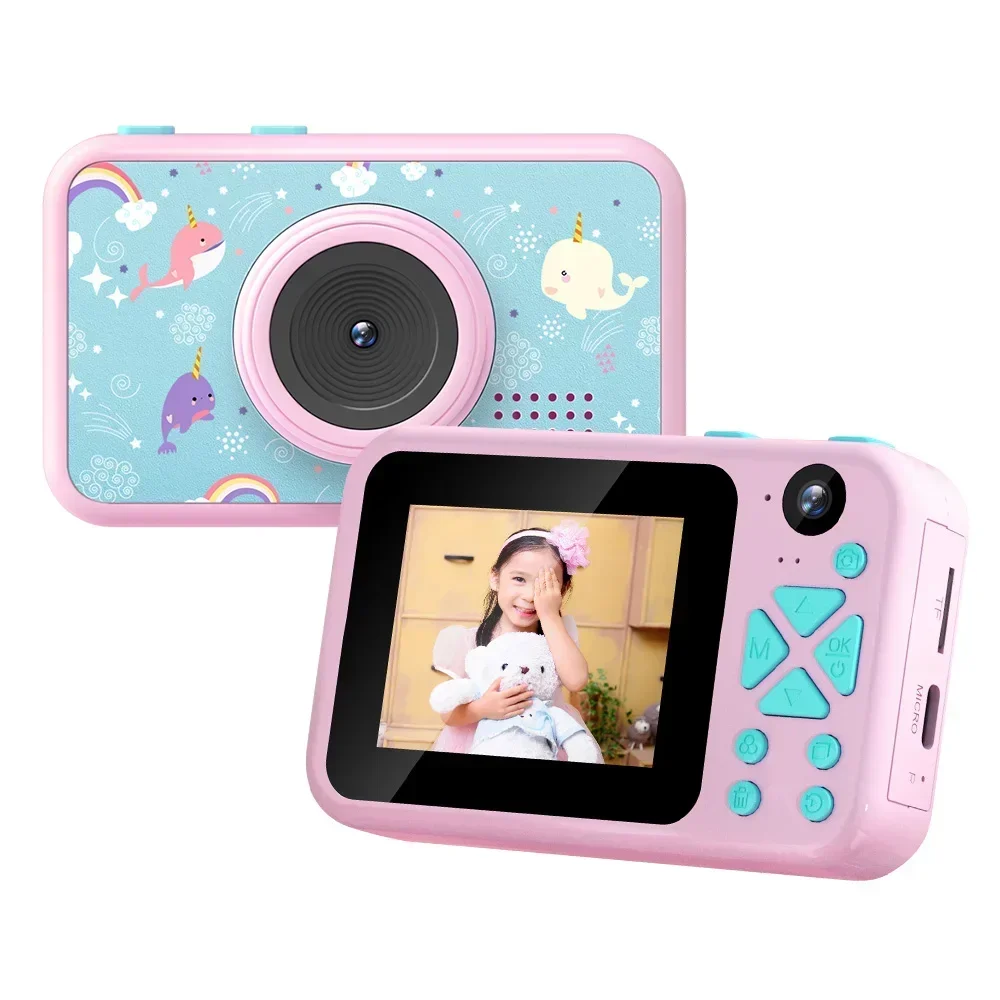 Mini Cartoon Photo Camera Toys 2.4 Inch HD Screen Childrens Digital Camera Video Recorder Camcorder Toys for Kids Girls Gift