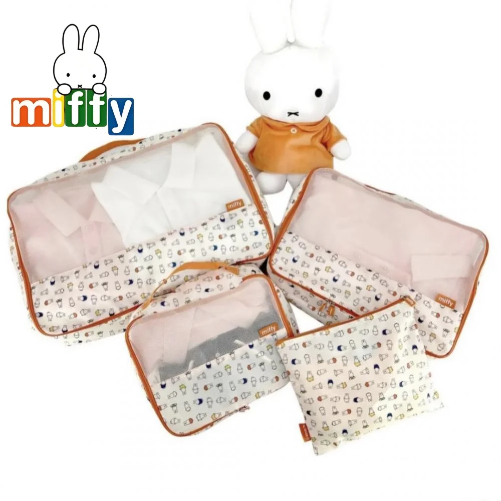 

miffy printed Miffy business trip and travel sorting clothing luggage bag organizing bag travel storage bag four-piece set