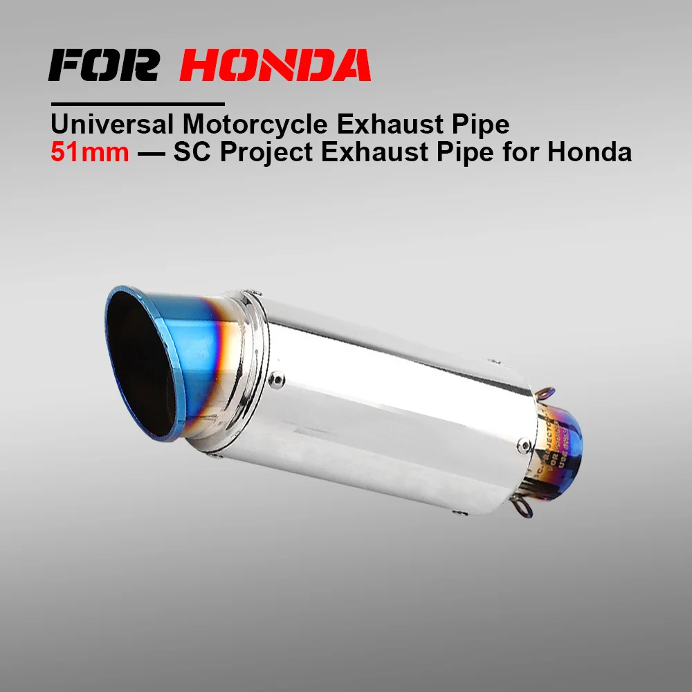 

51mm Steel Universal Motorcycle Exhaust with DB Killer - Fits Z800/900/Z1000, CBR500/600, S1000RR, MT07/09, R1/R3